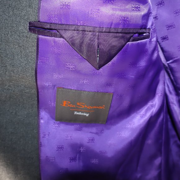 Ben Sherman Hanwll Grey Stretch Two-Button Suit Jacket Blazer Men's Size 42R-NWT - Picture 6 of 16